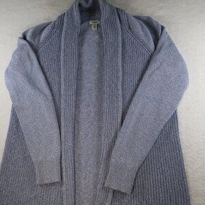 L.L. Bean Blue Heather Open-Front Knit Cardigan